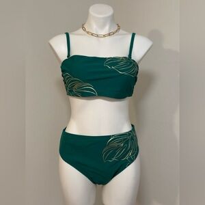 Cupshe Green Leaf Print Bikini